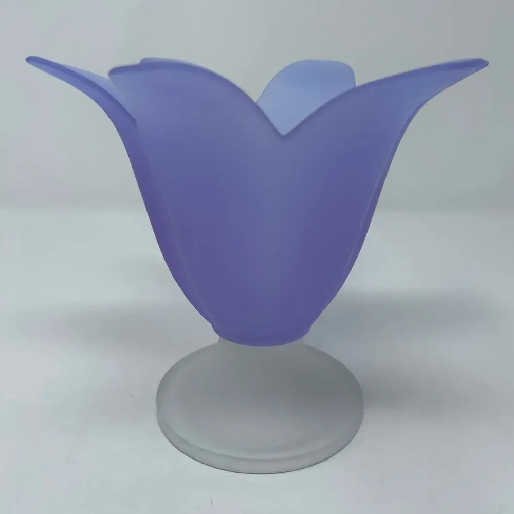 PartyLite 1980's Tulip Frosted Glass‎ Vase 7